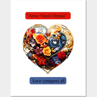 "Amor Vincit Omnia" Love conquers all Posters and Art